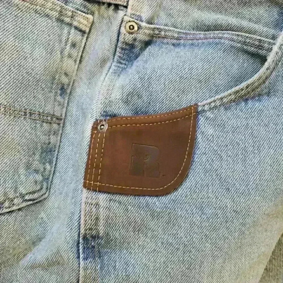 Wrangler Riggs Workwear Jeans Distressed Whiskered Blue Jeans Men's 36x30 4422 - Picture 7 of 11